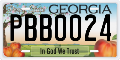 GA license plate PBB0024