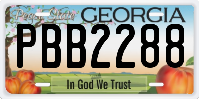 GA license plate PBB2288