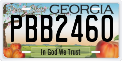 GA license plate PBB2460