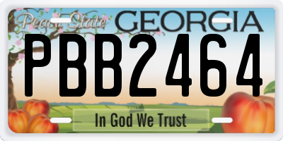 GA license plate PBB2464