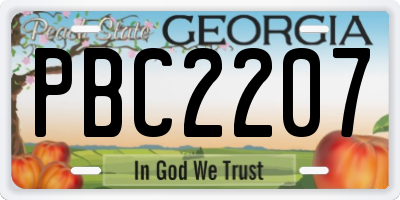 GA license plate PBC2207