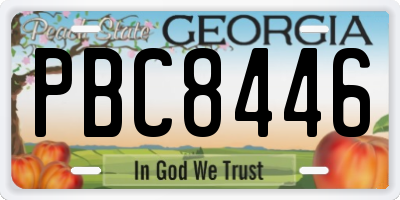 GA license plate PBC8446