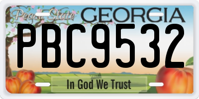 GA license plate PBC9532
