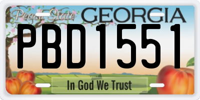 GA license plate PBD1551