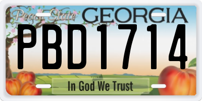 GA license plate PBD1714