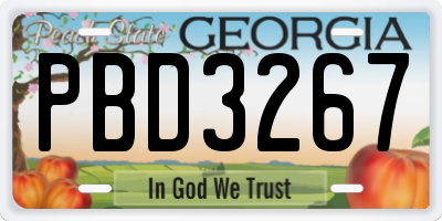 GA license plate PBD3267