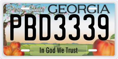 GA license plate PBD3339