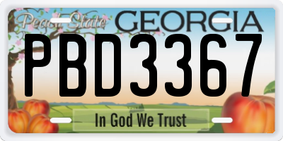 GA license plate PBD3367