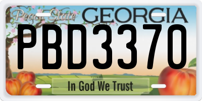 GA license plate PBD3370