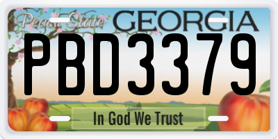 GA license plate PBD3379