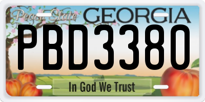 GA license plate PBD3380