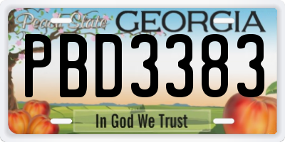 GA license plate PBD3383
