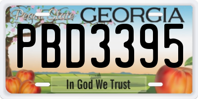 GA license plate PBD3395