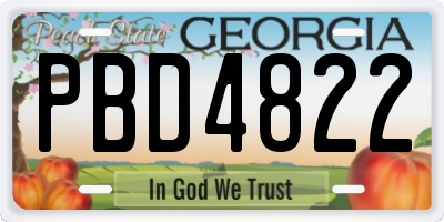 GA license plate PBD4822