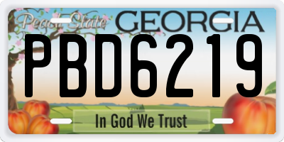 GA license plate PBD6219