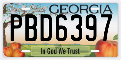 GA license plate PBD6397
