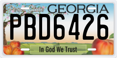 GA license plate PBD6426