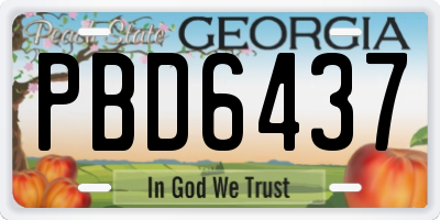 GA license plate PBD6437