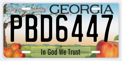 GA license plate PBD6447