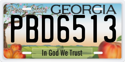 GA license plate PBD6513