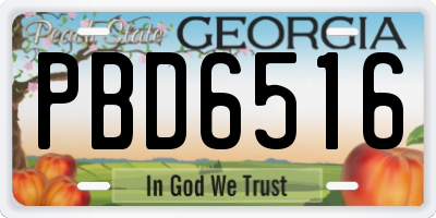 GA license plate PBD6516