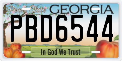 GA license plate PBD6544