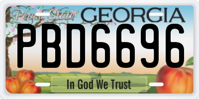 GA license plate PBD6696