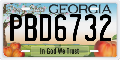 GA license plate PBD6732
