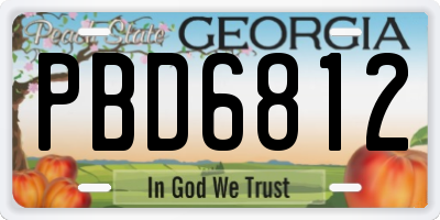 GA license plate PBD6812