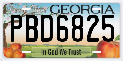 GA license plate PBD6825