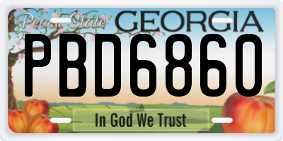 GA license plate PBD6860