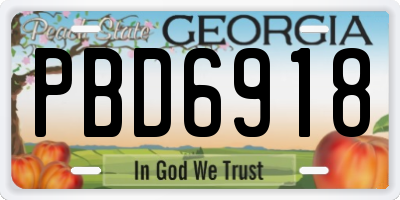GA license plate PBD6918