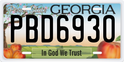 GA license plate PBD6930