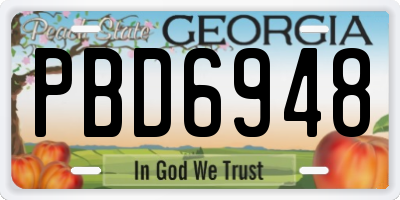 GA license plate PBD6948