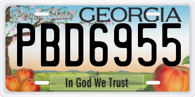 GA license plate PBD6955