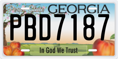 GA license plate PBD7187