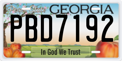 GA license plate PBD7192