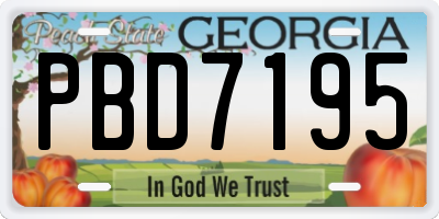 GA license plate PBD7195