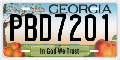 GA license plate PBD7201