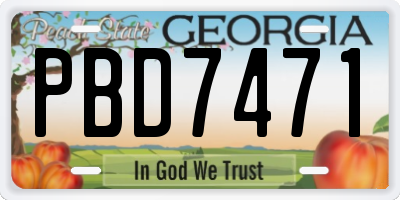 GA license plate PBD7471