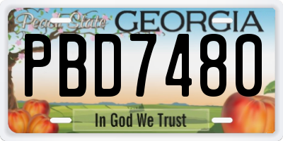 GA license plate PBD7480