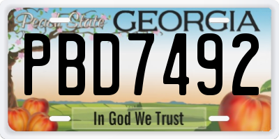 GA license plate PBD7492
