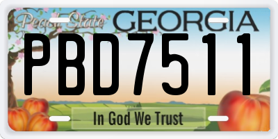 GA license plate PBD7511