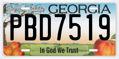 GA license plate PBD7519