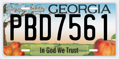 GA license plate PBD7561