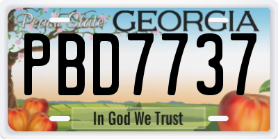 GA license plate PBD7737