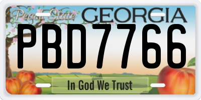 GA license plate PBD7766