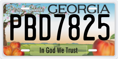 GA license plate PBD7825