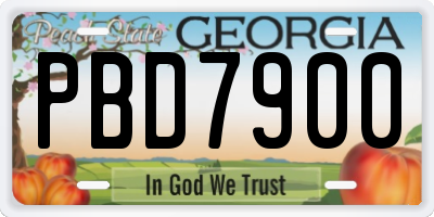 GA license plate PBD7900