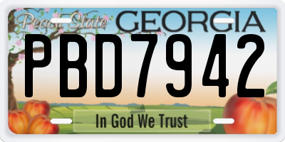 GA license plate PBD7942